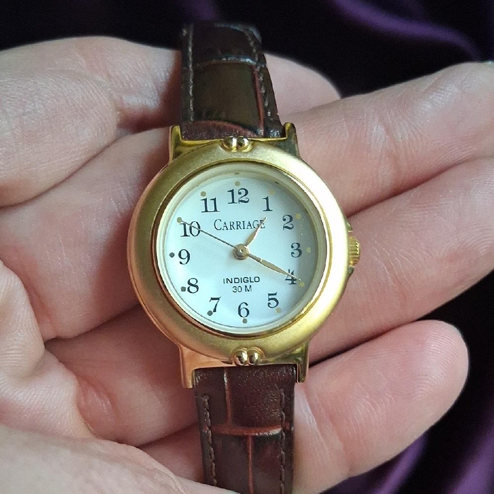 Gold and Brown Women's Watch